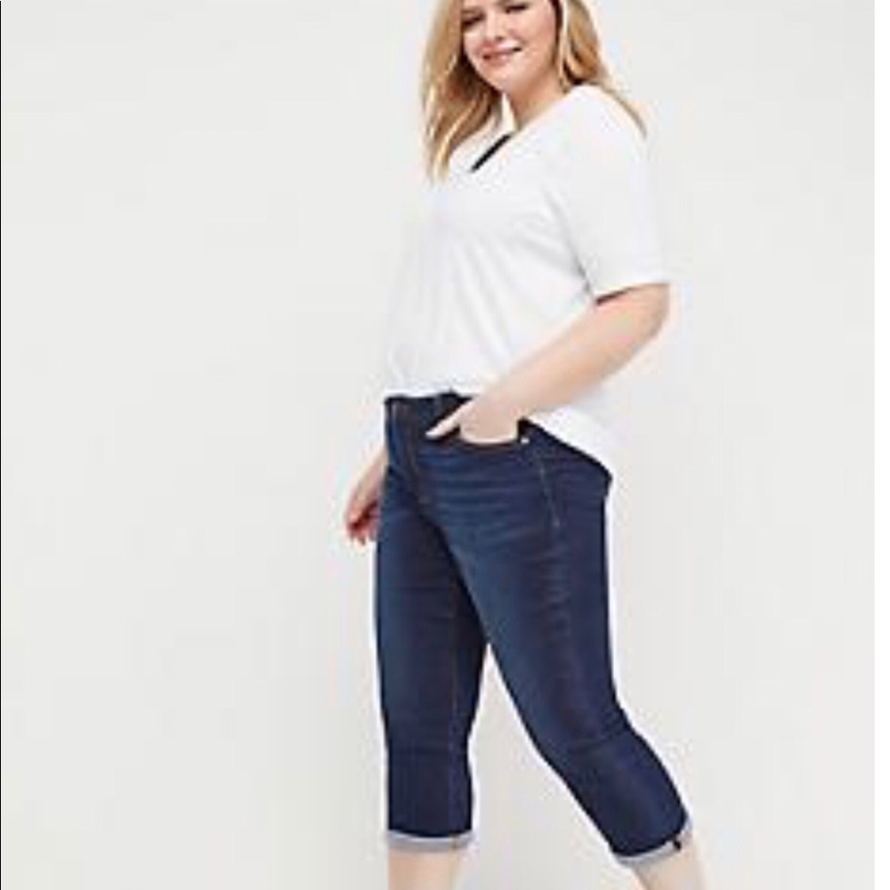 WAX Dark Distressed Crop Denim